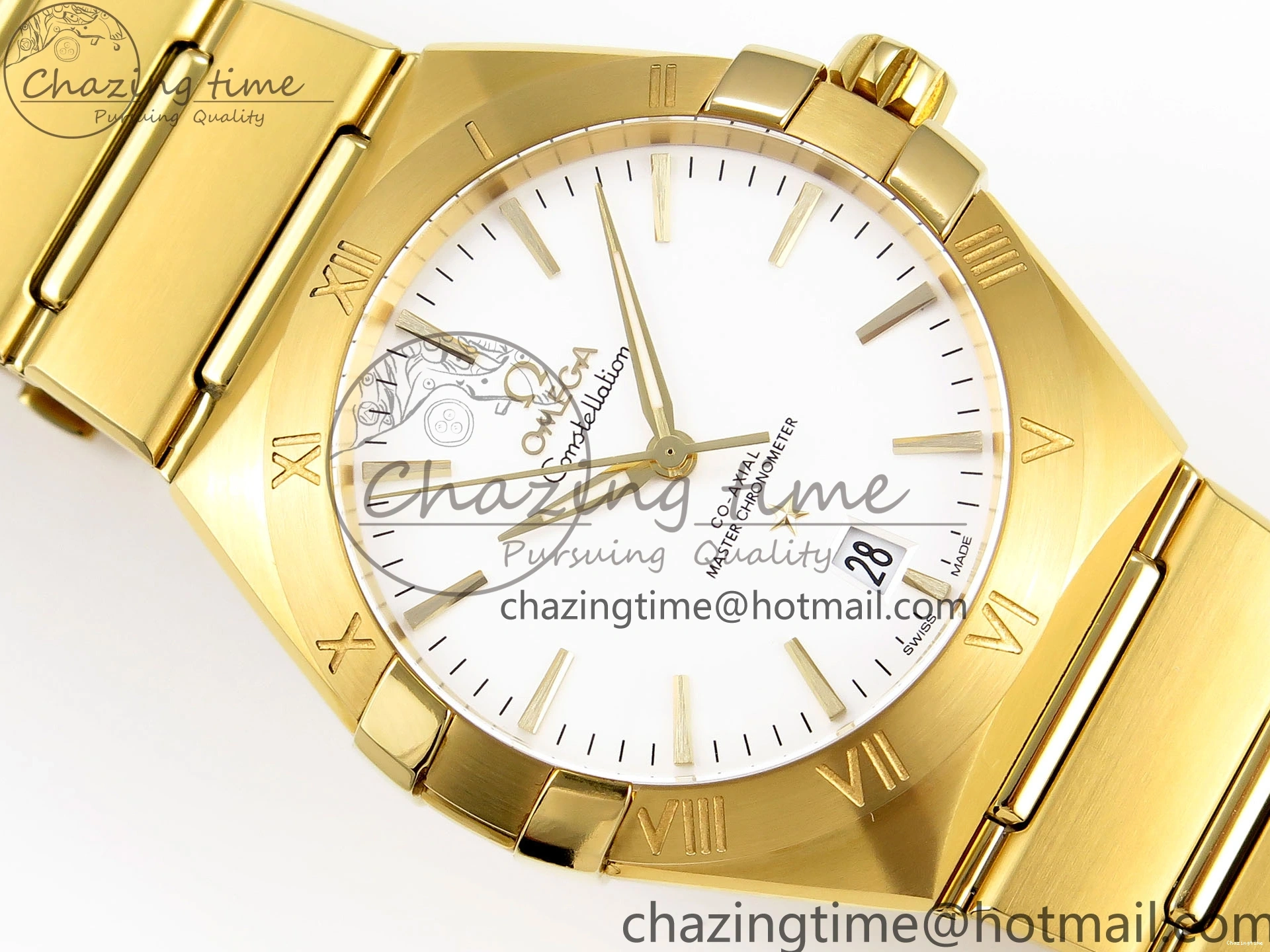 0303 Constellation 39mm YG ASWF 1:1 Best Edition White Dial on YG Bracelet A Casual 7780